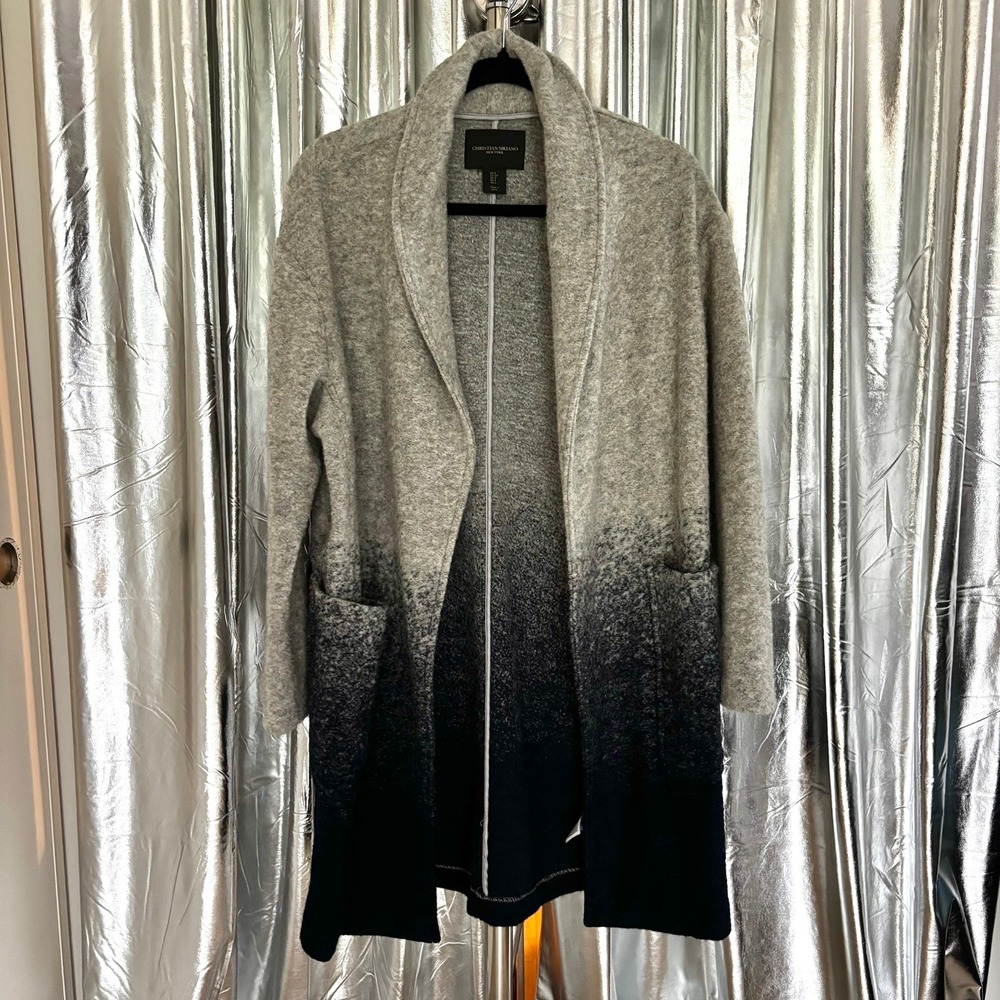 Christian Siriano Gray Ombré Open Cardigan